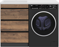 Misty Тумба под раковину Коломбо 60 под стиральную машину дуб галифакс/антрацит – фотография-1