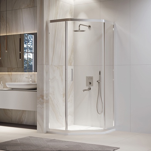 RGW Душевой уголок Passage PA-86 100x100 профиль хром стекло прозрачное – фотография-2