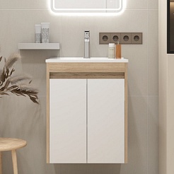 Teymi Тумба с раковиной Netta 50 подвесная дуб/белый – фотография-3