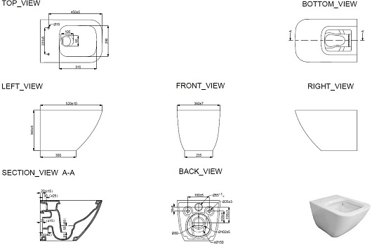 Allen Brau Чаша подвесного унитаза Liberty 4.33011.20 белый – картинка-7