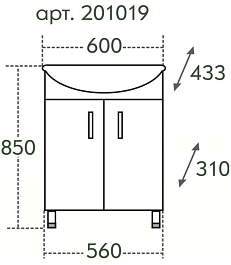 СанТа Мебель для ванной Грация Прима 60 L свет – фотография-7
