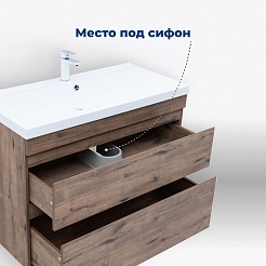 Aquanet Тумба с раковиной Нота New 75 дуб веллингтон табак – фотография-16