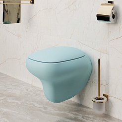 Ambassador Сиденье для унитаза Diamond голубое матовое – фотография-7