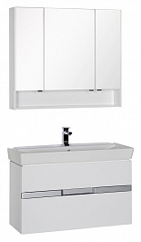 Aquanet Мебель для ванной "Виго 100" белая – фотография-1