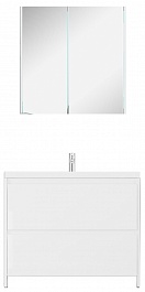 Velvex Мебель для ванной напольная Klaufs 100 белая, 2 ящика – фотография-1