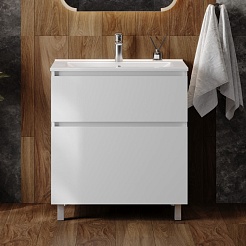 Teymi Тумба с раковиной Laina 75 белая матовая – фотография-3