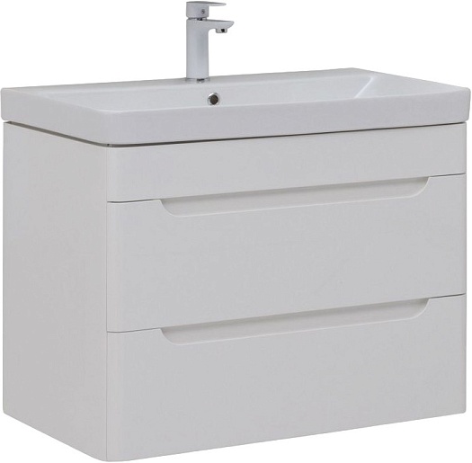 Aquanet Тумба с раковиной София 80 2 ящика подвесная белая – фото-1