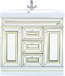 Misty Тумба для умывальника Vena 90 белая патина – фотография-1