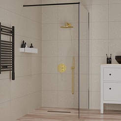 Paini Смеситель для ванны и душа Cox 78PJ690TH с термостатом, встраиваемый, брашированное золото – фотография-3