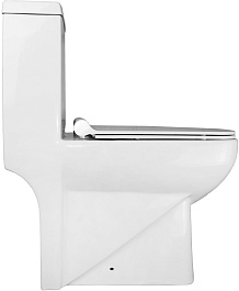 Azario Унитаз-моноблок Zeno AZ-1169 безободковый с бачком с сиденьем микролифт белый – фотография-3