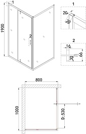 Niagara Душевой уголок Nova 100x80 NG-43-10AG-A80G – фотография-8