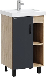 Onika Тумба под раковину Тимбер 50 L серая матовая/дуб сонома – фотография-1