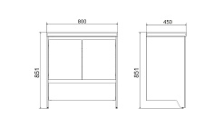 Velvex Тумба с раковиной напольная Klaufs 80 черная/дерево – фотография-7