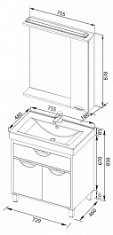 Aquanet Мебель для ванной  "Гретта 75" венге (209976) – фотография-10