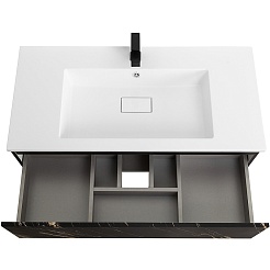 Cezares Тумба с раковиной Slider 100 с 2 ящиками подвесная чёрный фьюжн – фотография-28