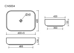 Ceramicanova Мебельная раковина Element 60/42 CN5004 белая – фотография-6