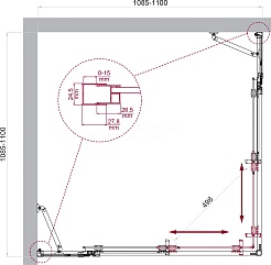 BelBagno Душевой уголок Luce 110/110 LUCE-A-22-90+20-C-Cr профиль хром стекло прозрачное – фотография-6