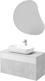 Акватон Мебель для ванной Марбл 100 Лола 60 подвесная слэйт/белая матовая – фотография-1