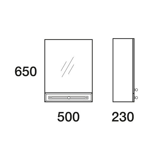 Merkana Зеркало-шкаф Валенсия 50, 1 ящик – фотография-2