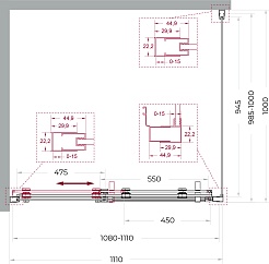 BelBagno Душевой уголок Marino MARINO-2-AH-1-110/100-C-Cr 110x100 профиль хром стекло прозрачное – фотография-10