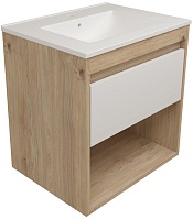 Teymi Тумба с раковиной Vitra 60 подвесная дуб/белый