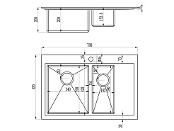 Zorg Кухонная мойка "Master" Axis ZM R-7852-2-L – фотография-2