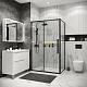 Grossman  Душевой уголок Cosmo 120x70x195 профиль черный матовый стекло прозрачное – фотография-12