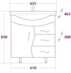 Onika Тумба с раковиной "Лилия 65.15" – фотография-3