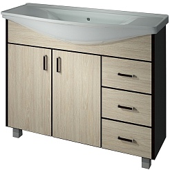 Какса-а Тумба для умывальника Карлос 105 дуб сантана/венге – фотография-1