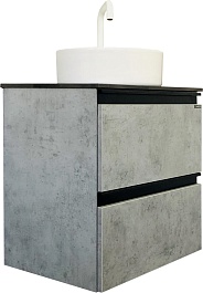 Comforty Тумба с раковиной Эдинбург 60 2 9111 подвесная бетон светлый – фотография-1