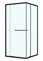 Azario Душевой уголок Monako 90/90 профиль матовый черный стекло прозрачное