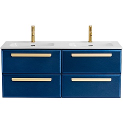 Cezares Тумба с раковиной Eco Cer-N 120 с 4 ящиками sapfiro CZR-8095-120-2 ручки сатиновое золото – фотография-2