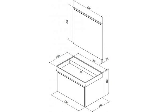Aquanet Мебель для ванной Nova Lite 75 дуб рустикальный – картинка-5