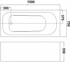 WeltWasser Акриловая ванна WW HB Oker 150x75 WT – фотография-3