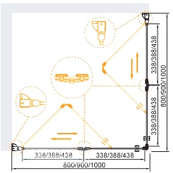 Cezares Душевой уголок ELENA-W-AS-2-100-C-Cr – фотография-2