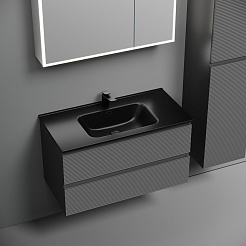 Sancos Тумба с раковиной Folk 90 grey soft раковина Element 91 CN7002MB – фотография-2