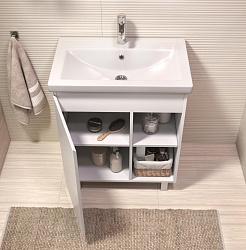 Vigo Тумба c раковиной Milos 700-1-0 белая матовая – фотография-4