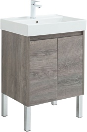 Aquanet Тумба под раковину Nova Lite 60 2 дверцы подвесная дуб рошелье – фотография-10