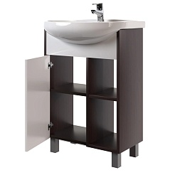 Mixline Тумба с раковиной Боско 55 венге/белая – фотография-2