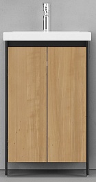 Velvex Тумба под раковину Klaufs 50 напольная черная/дерево – фотография-1