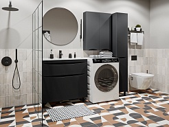 Vivon Тумба с раковиной Ostin 80 напольная черная матовая – фотография-15