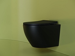 Ceramicanova Подвесной унитаз Uno Rimless CN11001MB чёрный матовый – фотография-7