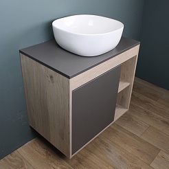 Teymi Тумба с раковиной Nura 80 Helmi Solli 41 подвесная дуб/графит – фотография-2