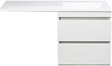 Style Line Тумба с раковиной подвесная Даллас 120 R Люкс, белая PLUS эмаль