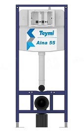 Teymi Унитаз подвесной Vitra Pro T40806 с инсталляцией Aina 1220067 с кнопкой Kati T70702BM – фотография-7
