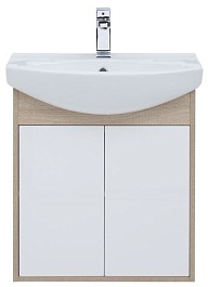 Aquanet Тумба с раковиной "Грейс 60" дверцы, дуб сонома – фотография-1