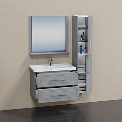 СанТа Тумба с раковиной Венера 80 подвесная дуб серый – фотография-6