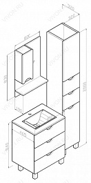 Бриклаер Зеркальный шкаф Токио 80 L венге – фотография-4