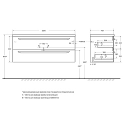 Cezares Тумба с раковиной Eco Cer-N 120 брашированная альпака CZR-8095-120 ручки сатиновое золото – фотография-5