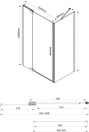 Vincea Душевой уголок Extra 90/100x90 VSR-1E901090CL профиль хром стекло прозрачное – фотография-5